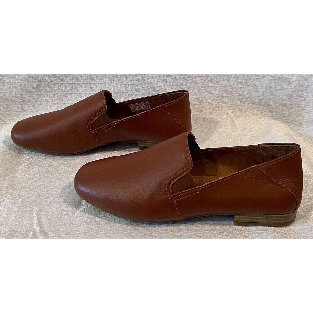 NEW Earth Origins Leather Loafers Flats Goring Ryanne Saddle Womens 7W Brown